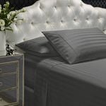 Royal Comfort 1200TC Damask Sheet Set Ultra Soft Sateen Bedding King Charcoal Grey