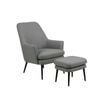 Modern Furniture KENDRA 73x95cm Lounge Chair with Footstool - Grey