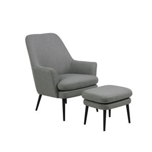 Modern Furniture KENDRA 73x95cm Lounge Chair with Footstool - Grey