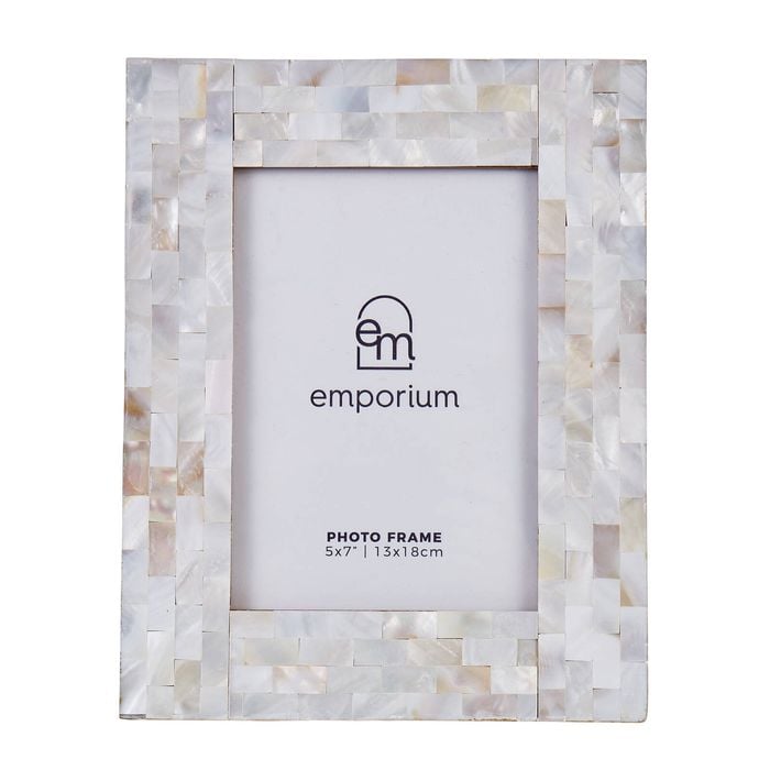 Emporium Aman Shell Photo Frame 5x7" Cream