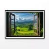 Green Field through a Window   Print 100% Australian Made 90x60cm  (Poster)