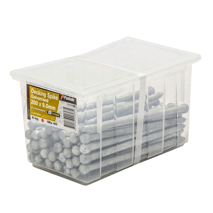 Paslode 200 x 9mm 5kg Galvanised Decking Spikes - 40 Pack