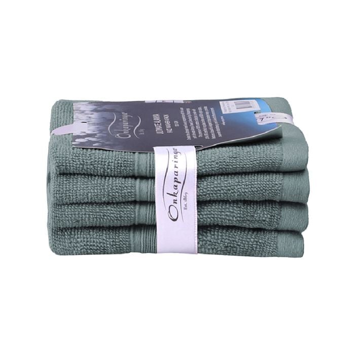 4PK Ultimate Alanya Bathroom Face Washer/Towel 550Gsm Slate