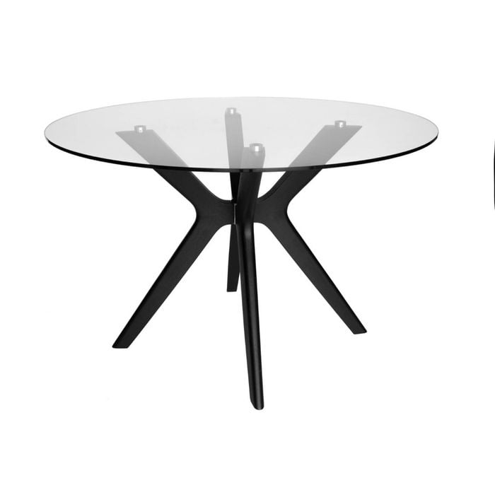 SK Designer Living | Doreen Collection | Round Glass Dining Table | 120cm - Black