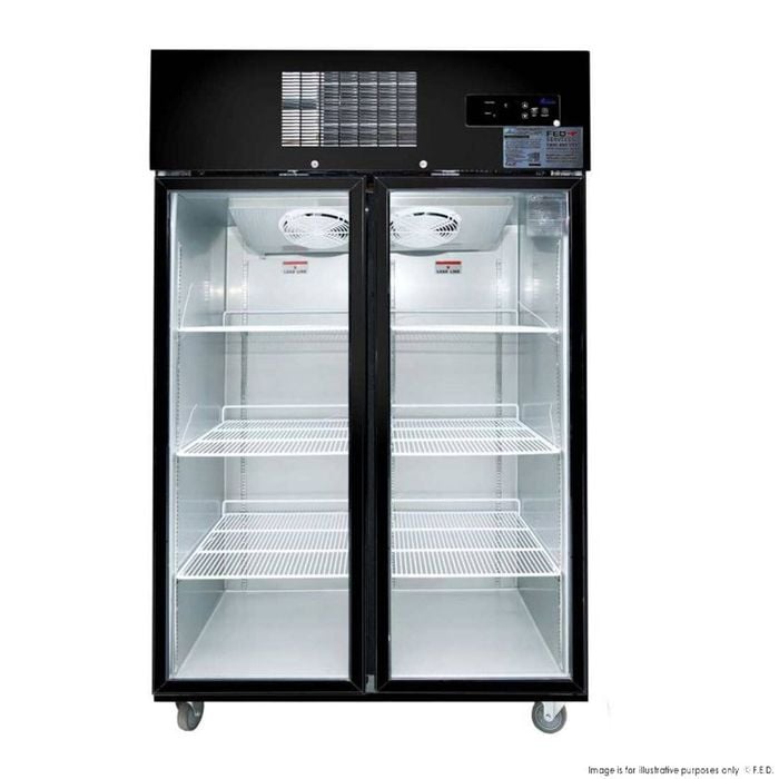 Thermaster SUCG1000B Double Door Upright Display Fridge