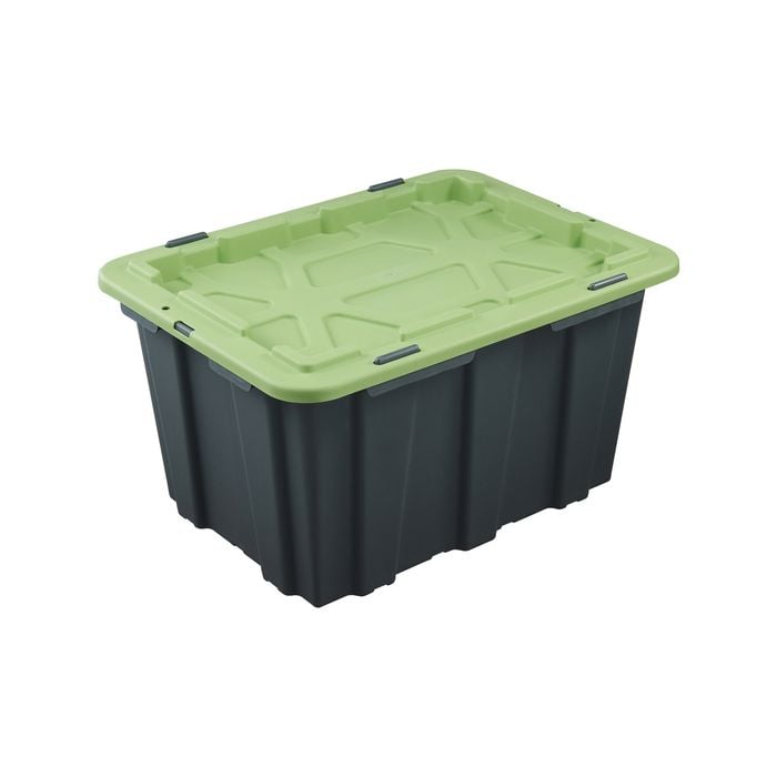 All Set 25L Green And Grey Storage Container With Flat Lid - 25L