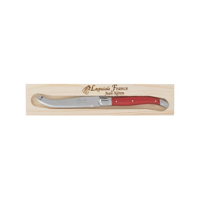 Laguiole Jean Neron Cheese Knife In Wooden Gift Box - Red