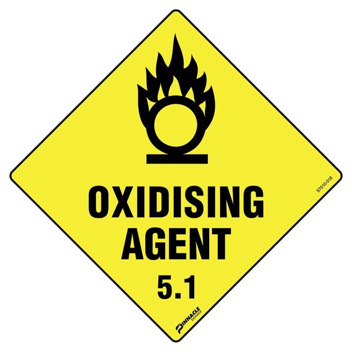 Pinnacle 270 x 270mm Metal Oxidising Agent 5.1 Sign