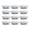 12PK Fresh Guard Microwavable Glass Airtight Food Storage Container 1500ml
