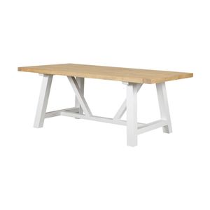 1825 Interiors Iona Dining Table Reclaimed Timber Trestle Base Two Tone