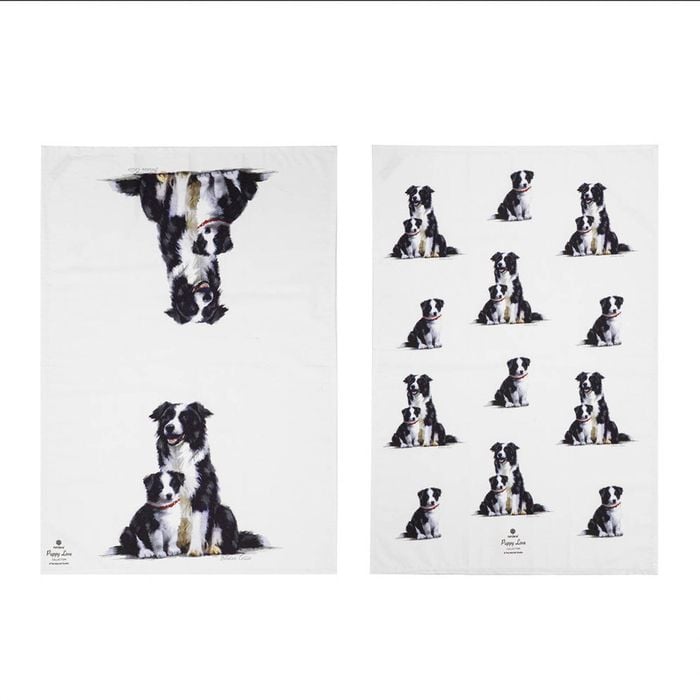 Ashdene Puppy Love Set of 2 Tea Towels - Border Collie