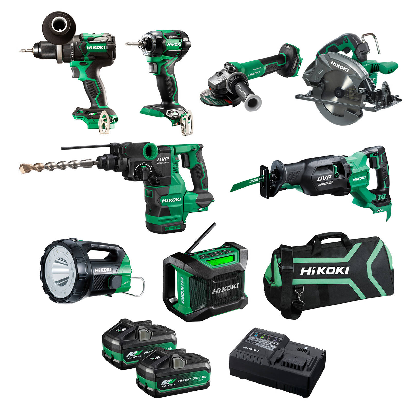 HiKOKI 36V Brushless 8 Piece Combo Kit KC36D8P3(HRZ) product image