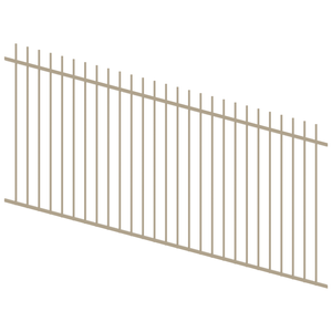 ProtectorAl 1201 - 2400 x 1200mm Paperbark Raked Up to 15º Picket Top Pool Fence Panel