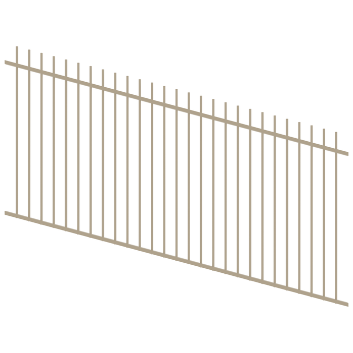 ProtectorAl 1201 - 2400 x 1200mm Paperbark Raked Up to 15º Picket Top Pool Fence Panel