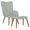 vidaXL Relaxing Chair with a Stool Light Grey Velvet Kitchen Seat Footrest