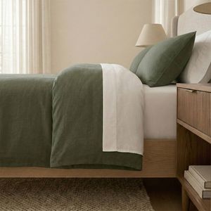 Renee Taylor Soft Washed Linen Cotton European Pillowcase Leaf