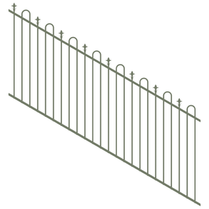 ProtectorAl 1201-2400W x 1200H Pale Eucalypt Loop & Spear Top Pool Fence Panel Raked 16-30º