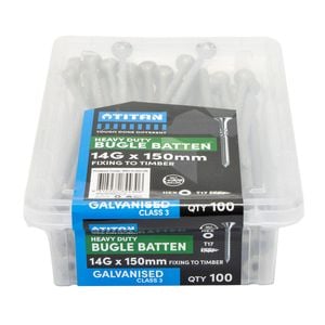 Titan 14G x 150mm CL3 Gal Bugle Batten Screw - 100 Pack