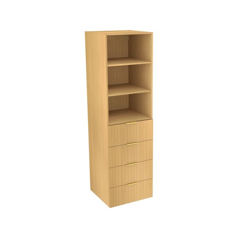 Lugna 2048 x 600 x 580mm Sand 2 Shelf 4 Drawer Storage Cabinet