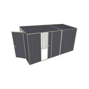 Build-a-Shed 1.5 x 3.7 x 2m Hinged Door Tunnel Shed with Sliding Side Door - Grey