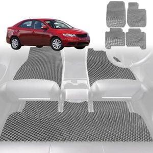 6D Diamond Car Floor Mats for Kia Cerato (TD)2009-2013-Full Set-Grey-Outback GT