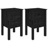vidaXL 2x Bedside Cabinets Black Nightstand Side Table Storage