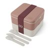 Monbento Flex - The 2 Compartment Lunch Box with Cutlery - Pink Moka