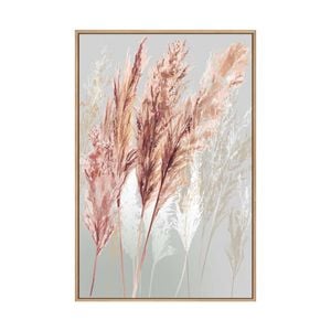 Artey | Blushing Pomp Grass I - Framed Canvas - Natural Frame - 80 x 120 cm