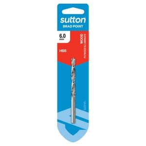 Sutton Tools 6mm Brad Point HSS Carded Drill