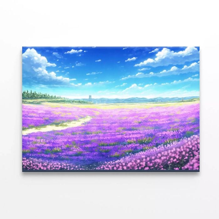 Field Of Purple Flowers  Print 100% Australian Made 150 x 100cm  (Stretched)