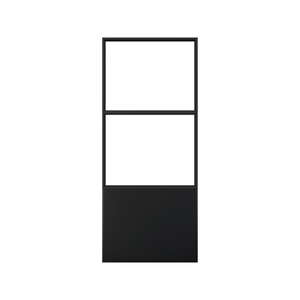 Rolltrak 2134 x 914 x 40mm Clear Knockdown Steel And Glass Barn Door With Steel Panel
