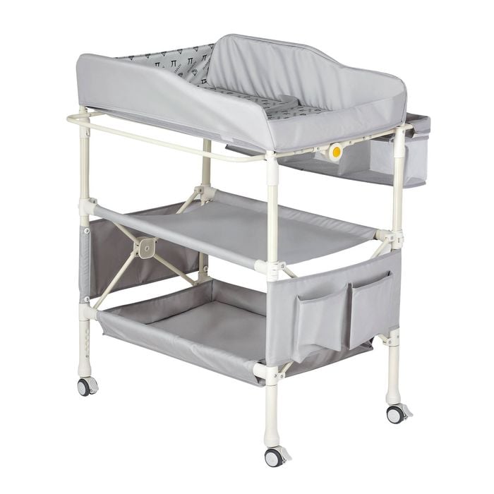 Advwin Changing Table Nursery Furniture with Side Pocket Grey