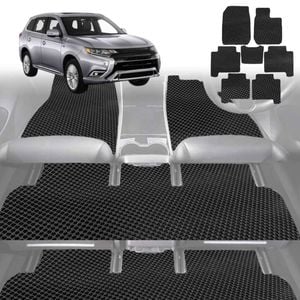 6D Diamond Car Floor Mats for Mitsubishi Outlander 2018-2021-Ultimate Set-Black-Outback GT