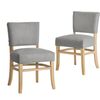 Oikiture 2x Dining Chairs Wooden Kitchen Seat Rubberwood Frame Accent Chair Grey