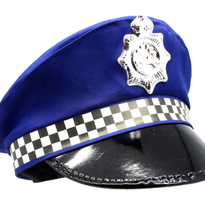 Police Officer Hat Pilot Cop Costume Party Cap Halloween Book Week Blue