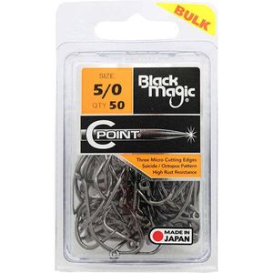 Black Magic C Point Fishing Hook 50x Charter Pack 5/0