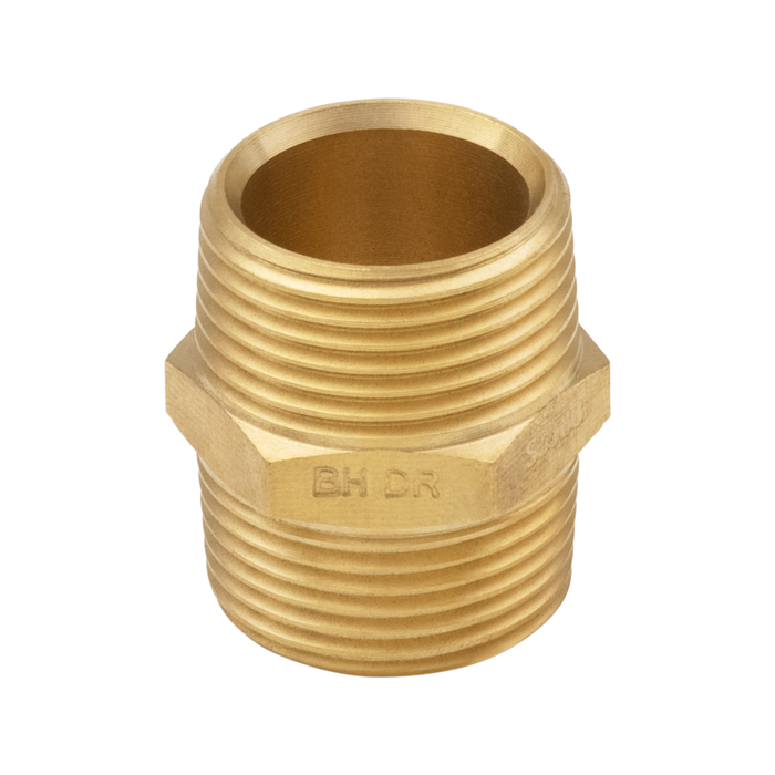 Brasshards 15mm Brass Threaded Hexagon Nipple