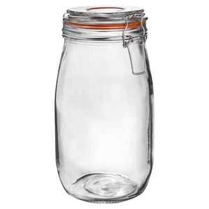 Argon Tableware Glass Storage Jar - 1.5l/50.7oz - 4 Colour Seals Airtight Kitchen Storage Container Preserving Jar