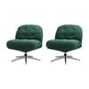 Oikiture 2x Armchair Swivel Lounge Chair Padded Accent Chairs Polyester Green