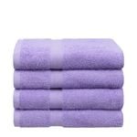 LINENOVA 4 Pack Bath Towel Set 100% Cotton Extra Soft Towels 68 x 132cm - Lavender