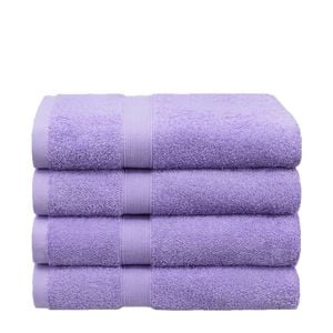 LINENOVA 4 Pack Bath Towel Set 100% Cotton Extra Soft Towels 68 x 132cm - Lavender