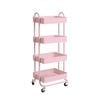 Levede 4 Tiers Storage Trolley in Pink Colour