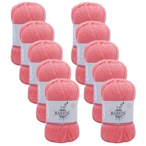 10pk Malli Super Blend Basic Crochet Knitting Yarn 8ply 100g 16x9cm Salmon