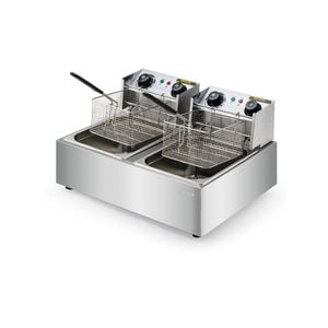 EuroChef Commercial Electric Deep Fryer Twin Frying Basket Chip Cooker Fry
