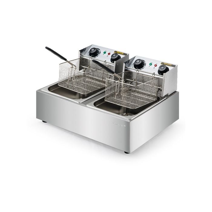 EuroChef Commercial Electric Deep Fryer Twin Frying Basket Chip Cooker Fry