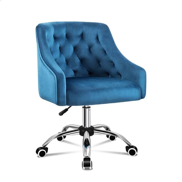 ALFORDSON Velvet Office Chair Navy