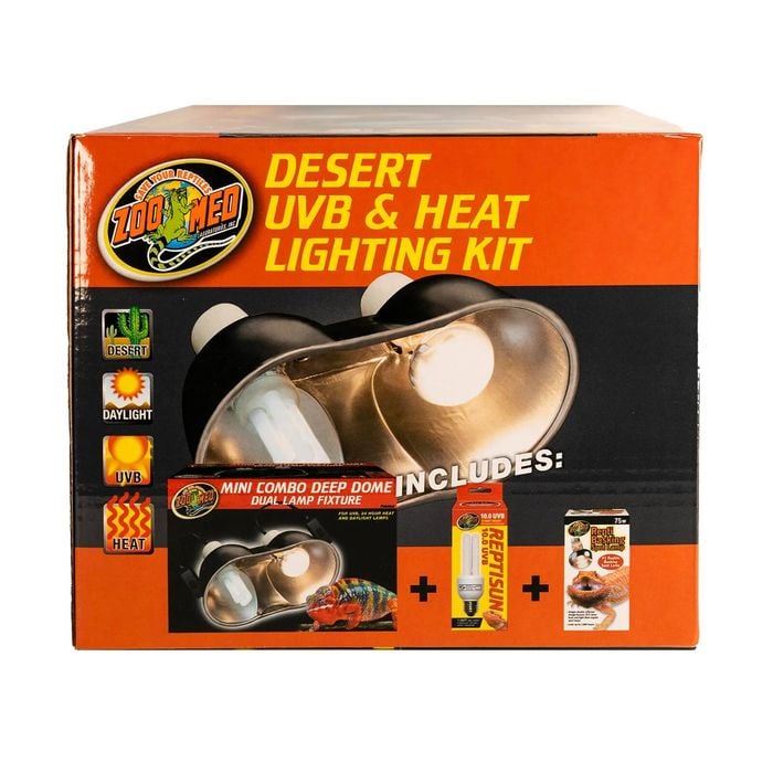 Zoo Med Desert Uvb & Heat Lighting Kit – Complete Dual Lamp System
