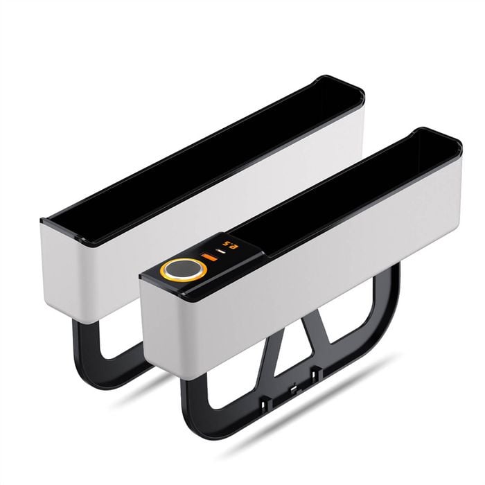 Catzon 2pcs Car Seat Gap Filler Organizer With Usb Type-c Dual Port Fast Charger-white