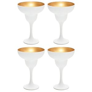 4pc Artcraft Luna Classic Martini Glass Beverage Drinkware 305ml White/Gold