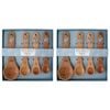 2x 4pc LVD Acacia/Metal Measuring Spoon Set Utensils Turtles